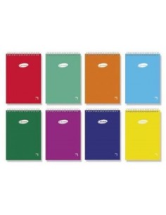 Paq 10 cuaderno espiral apaisado 8º 80h 60g cuad4x4 tapa carton pacsa